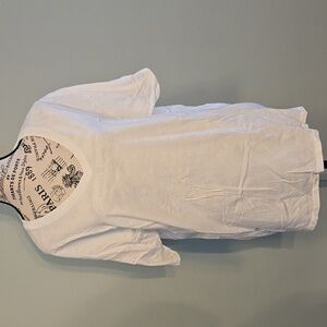 Hanes White V-neck Tee